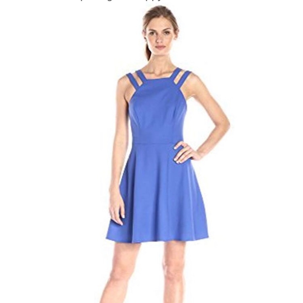 French Connection Blue Strappy Flare Dress